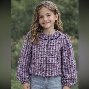 Janie and Jack Girls 5T Boucle Jacket Campas Garden